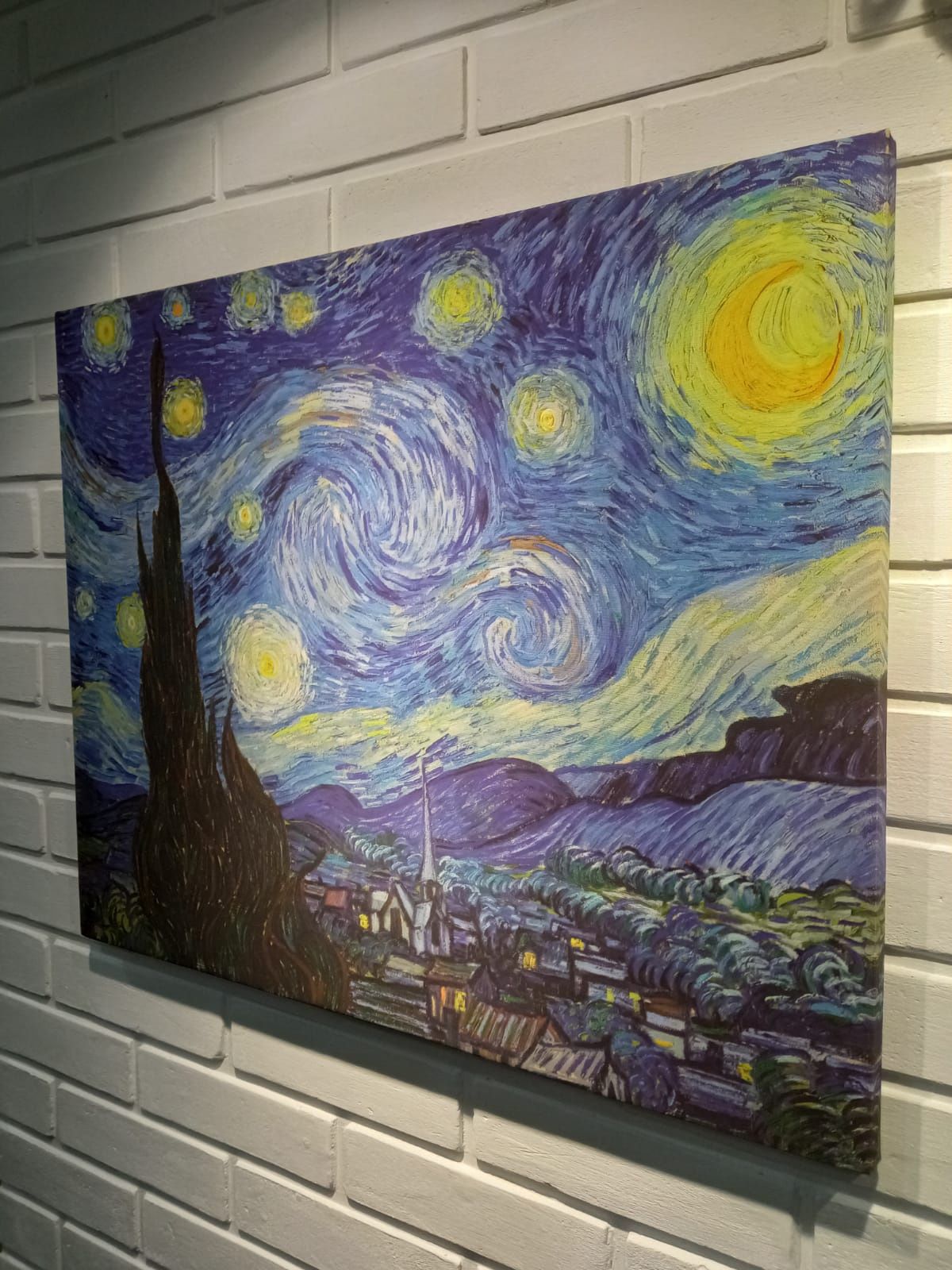 Картина «Звездная ночь» Ван Гог фотопечать на холсте 60х75 см