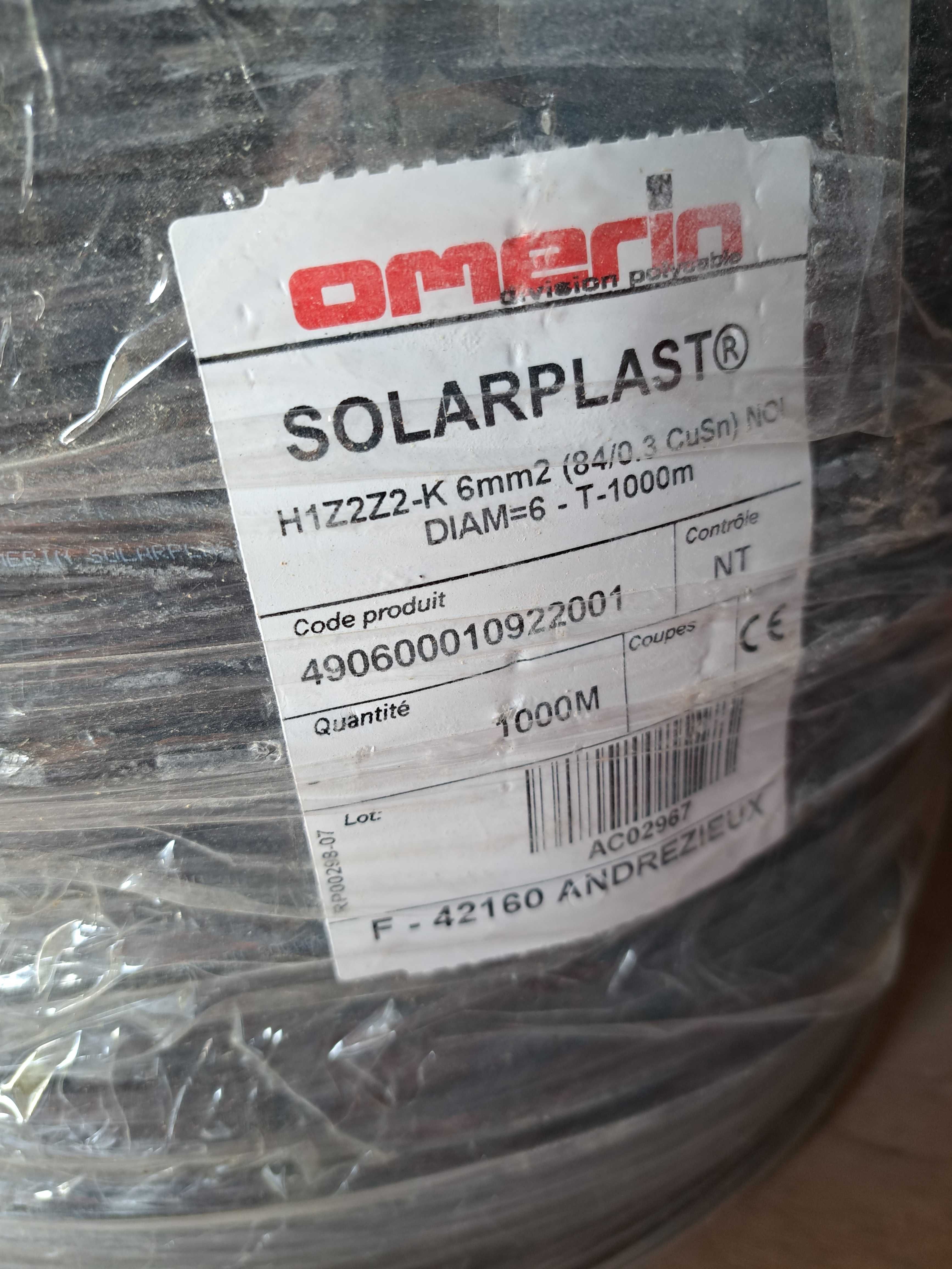 Vand cablu solar 6 mm negru role 100 mt