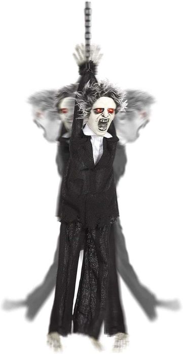 Decor Halloween Monstru râzând cu ochi LED roșii, 80 cm