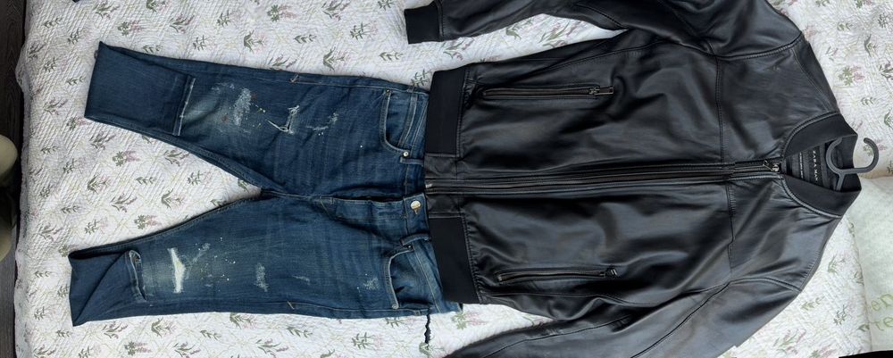 ZARA сет – кожено яке + дънки