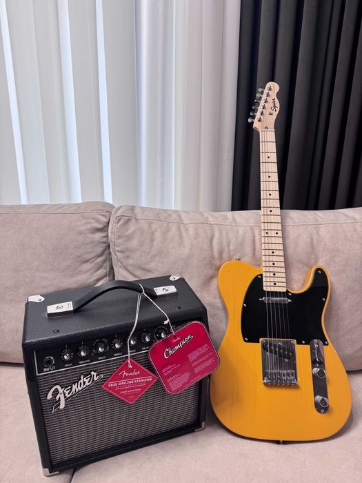 Продаю Комплект Гитара Squire Telecaster + Комбик Fender Champion 20