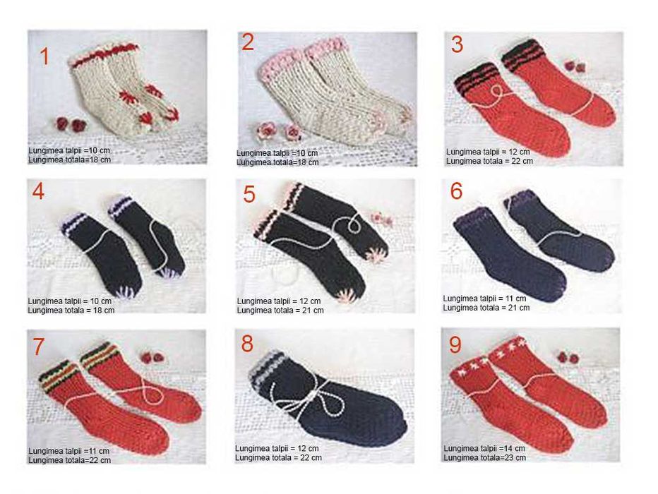 Tricotaje manuale: ciorapi, botoșei, maieuri, cordoane