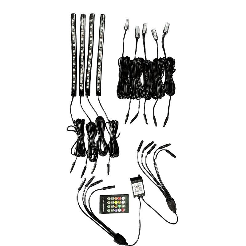 Kit fir neon led RGB + banda led RGB 22CM cu telecomanda 12V