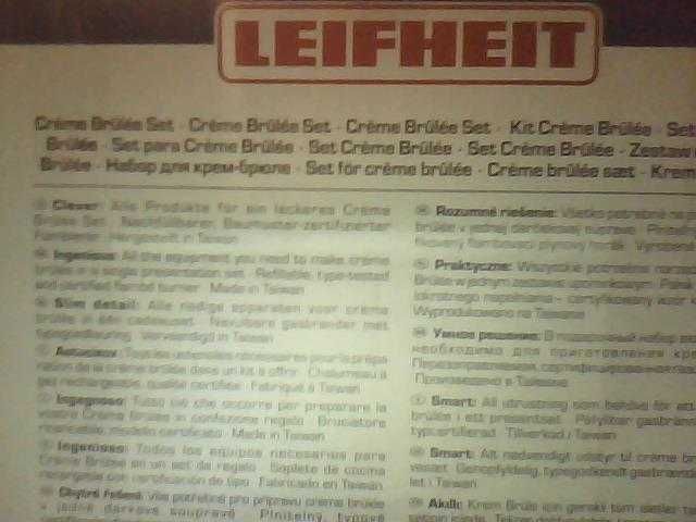 Комплект за крем брюле Leifheit-уред за фламбиране-нов