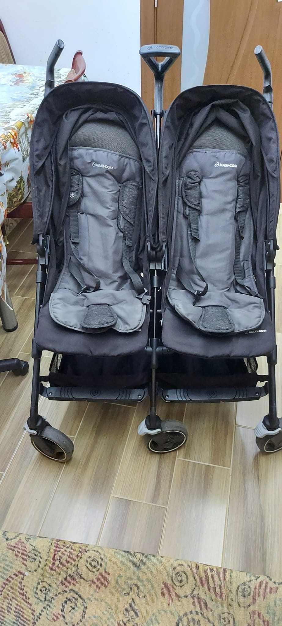 Carucior gemeni / frati Maxi Cosi Dana for 2 Nomad Black de la nastere