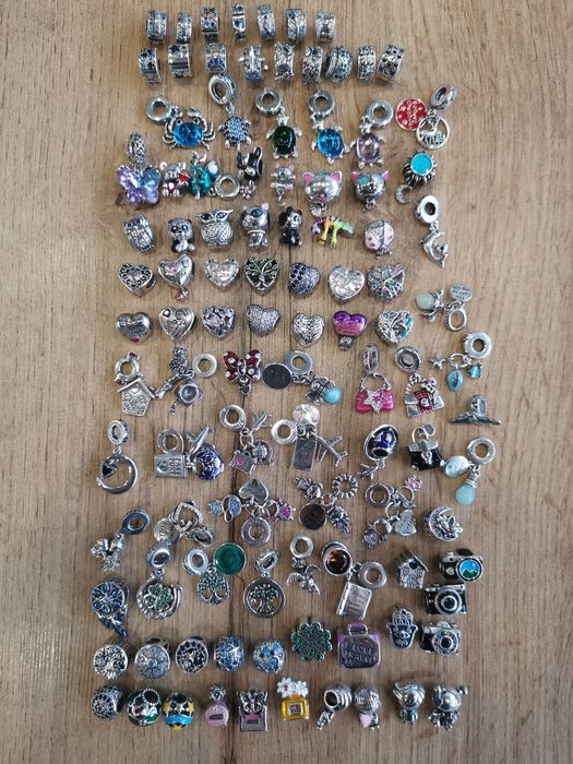 Сребърни талисмани висулки стопери клипс за гривни Пандора