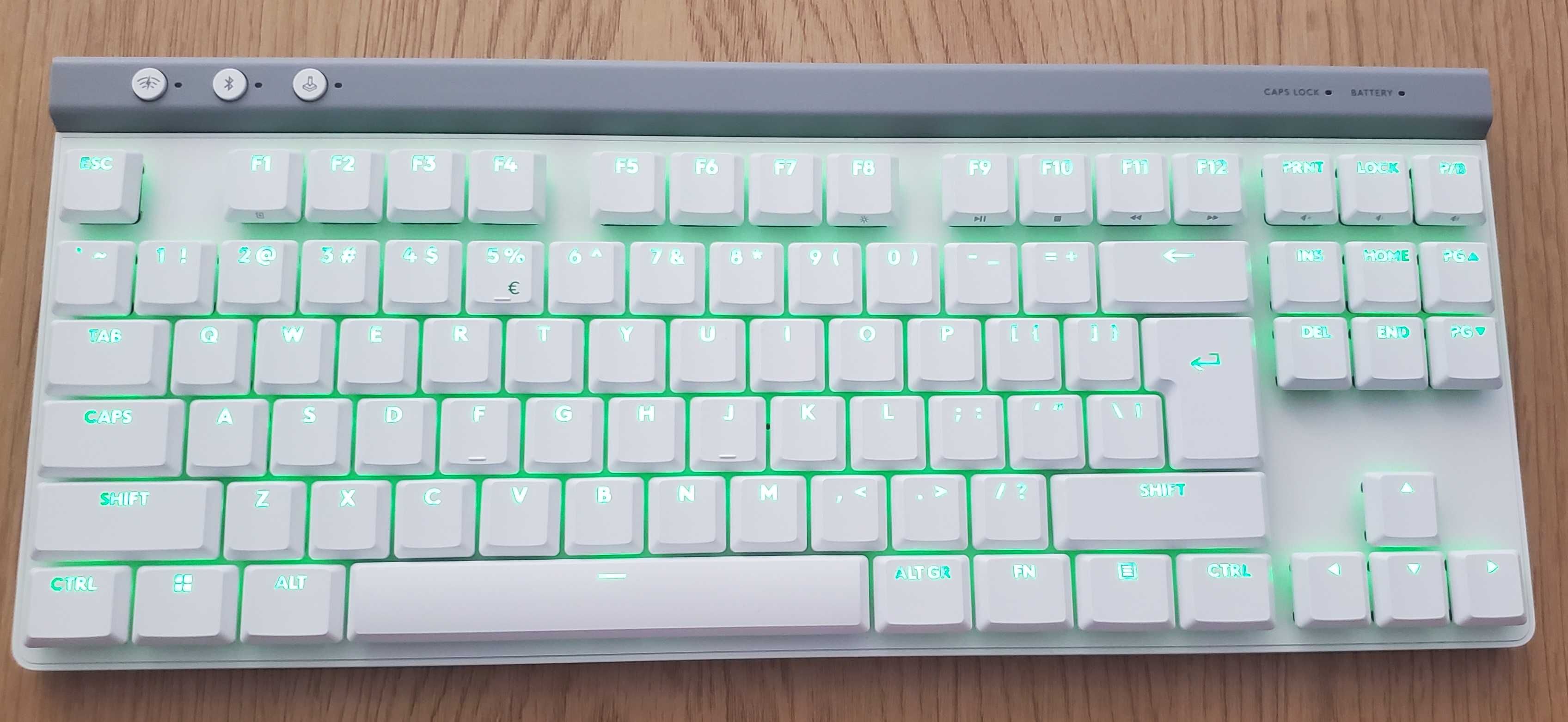 Клавиатура: Logitech G515 Lightspeed TKL, Wireless Tactile - Бяла