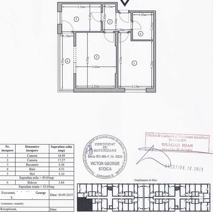 Apartament 2 camere, bloc 2015, zona Nicolae Grigorescu