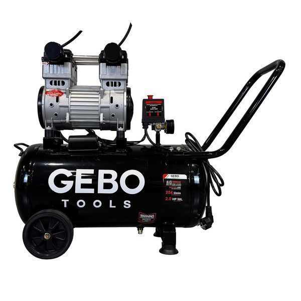 Безшумен компресор 50 л 2 нр gebo tools