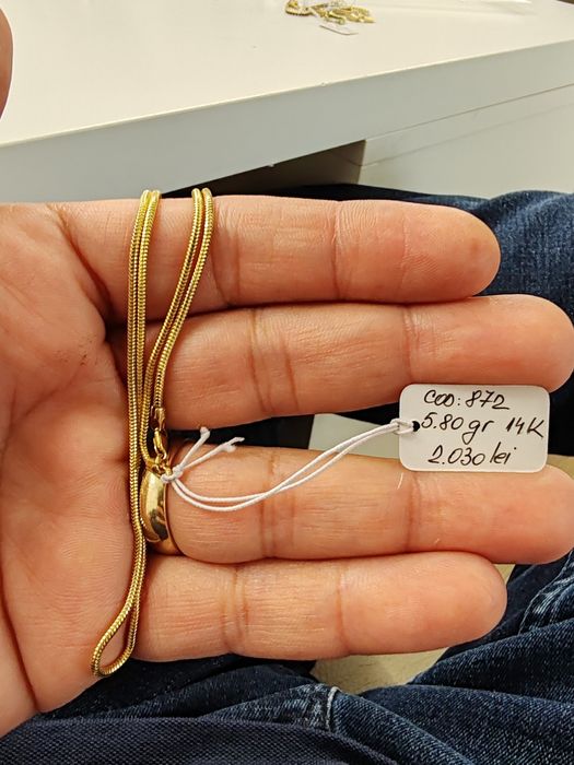 Lanț unisex model șarpe Aur 14k Gr 5,80