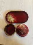 Handmade rasina tavita, cutiuta + 1 coaster