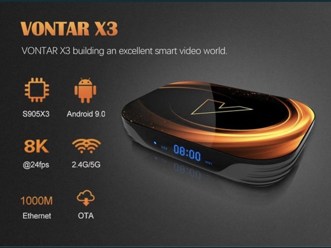 Smartbox Vontar X3 4/32gb android.Bepul Kanallar 5000ta+KINOLAR.yu