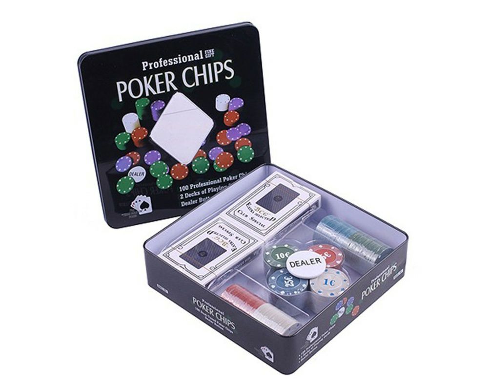 Набор для игры покера poker chips 100шт. Покерные фишки  . Карты poker