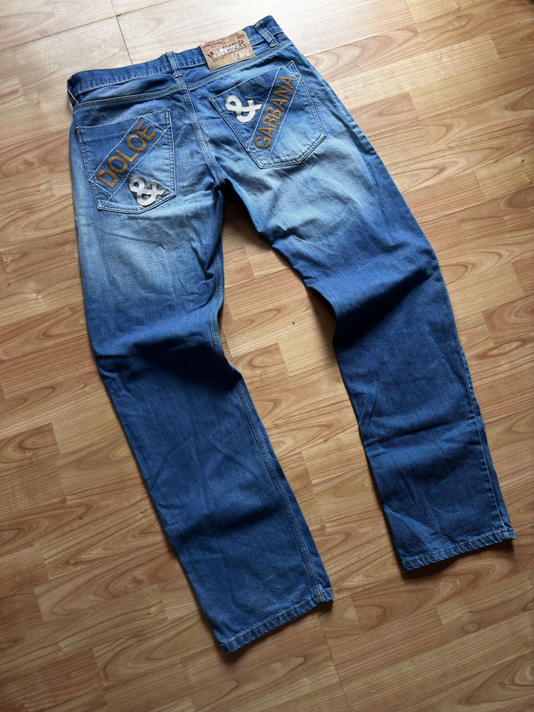 Jeans blugi denim trousers Dolce & Gabbana bumbac straight 33/34