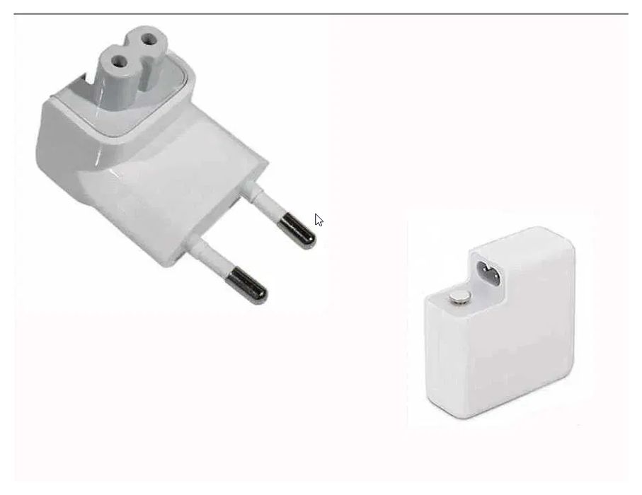 вилка адаптер на Macbook и блок питания зарядка для макбука