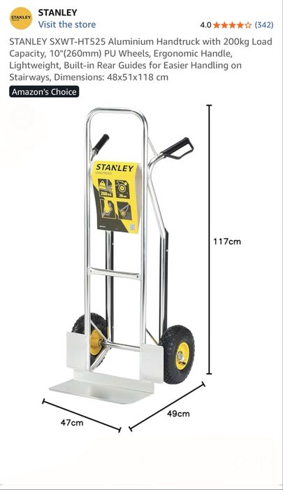 Алуминиева ръчна багажна/товарна количка с товароносимост до 200кг