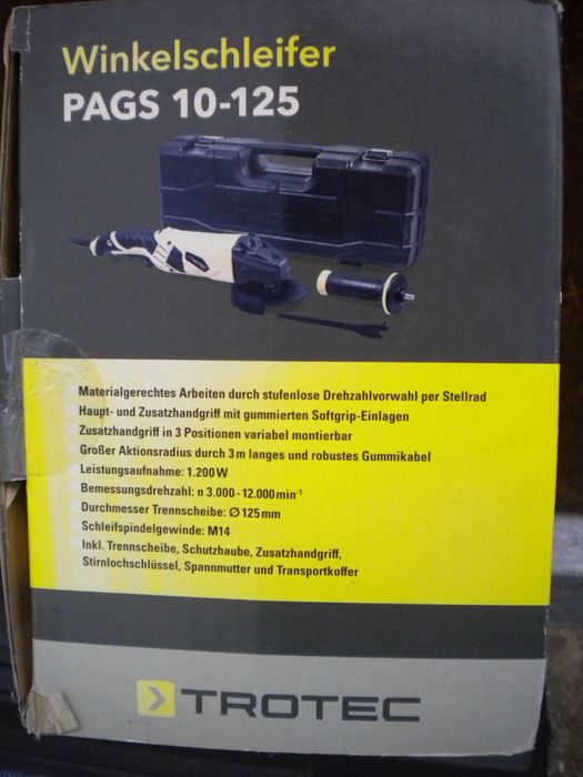 Polizor unghiular TROTEC PAGS 10-125 - NOU !