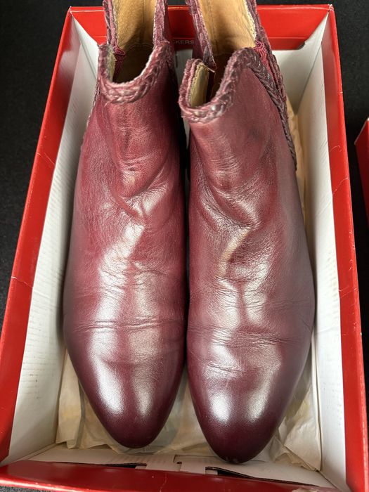 Ghete / Botine bordeaux piele naturala Kickers, masura 41