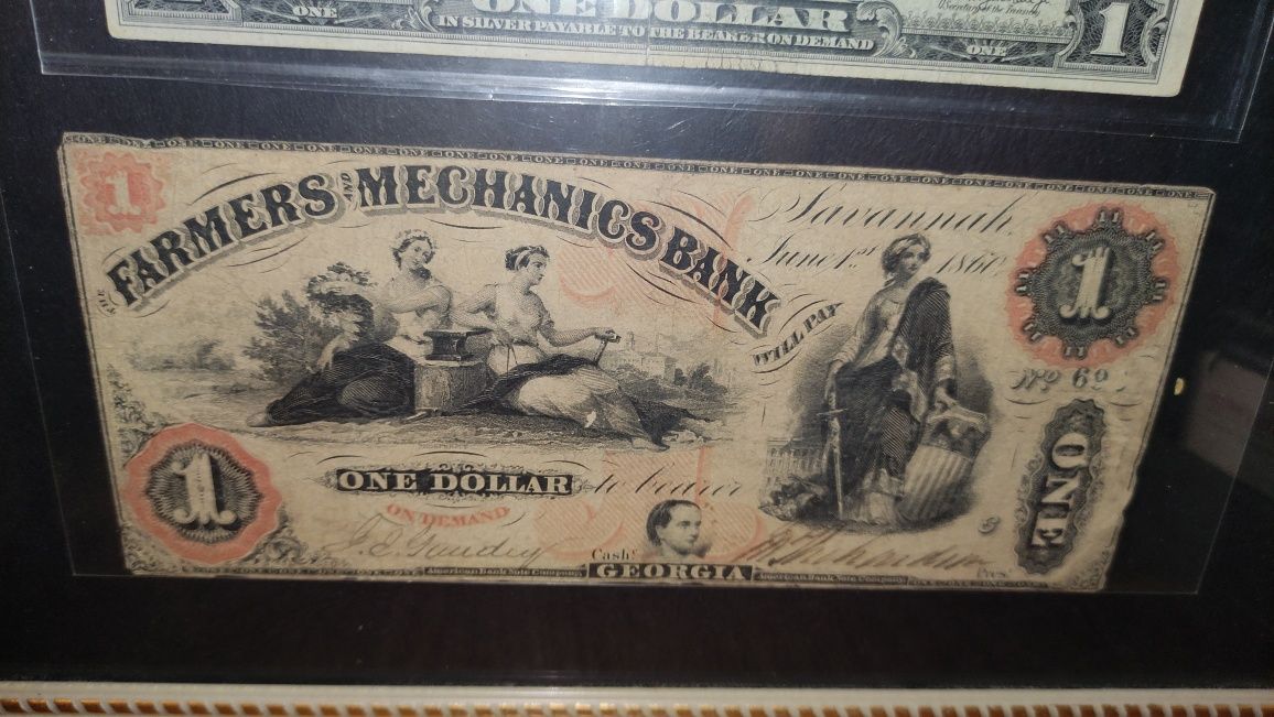 Bancnota One Dollar 1860 - Georgia - autentică