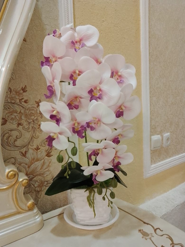 Искусственные цветы орхидея и делаю на заказ