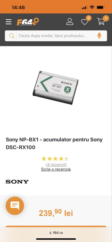 Sony NP-BX1 - acumulator pentru Sony DSC-RX100 sigilat