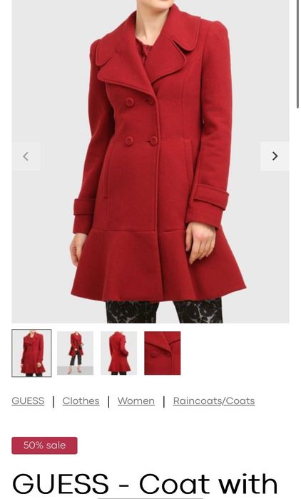 Вълнено палто Guess Marciano