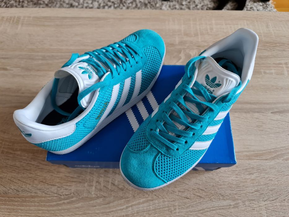 Pantofi sport Adidas Gazelle, culoare albastru aqua, 37 1/2[EU]