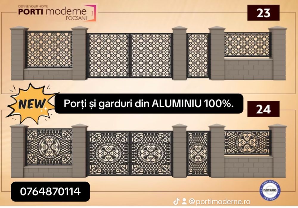 Porți și garduri din aluminiu decupat laser – modele moderne