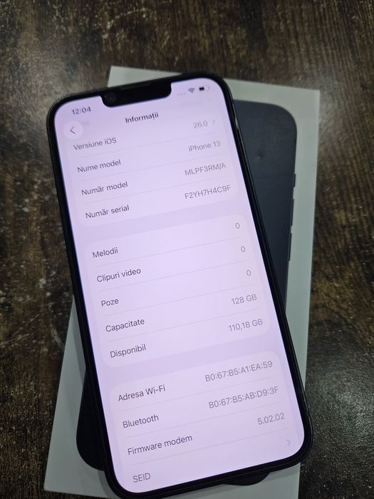 iPhone 13 5G Midnight 128 gb