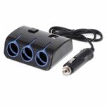 Разклонител за запалка 3-гнезда +USB светещ