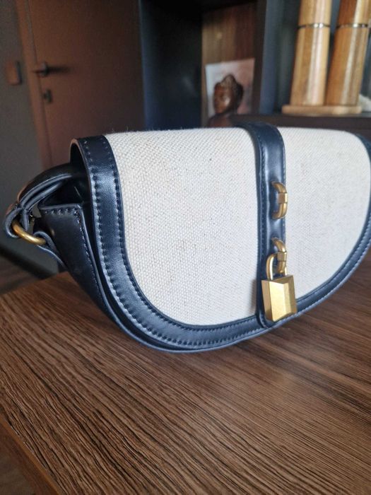 Оригинална ZARA Чанта Canvas и Еко Кожа