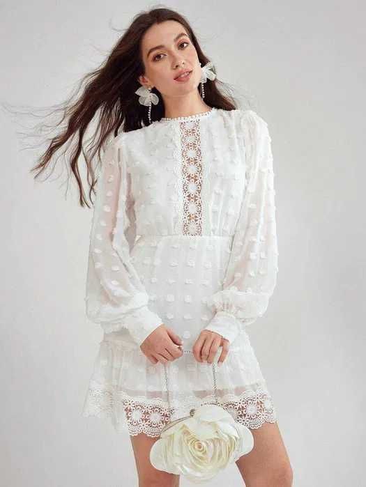 Бяла рокля  дантела, Дълга рокля дантела, Черна рокля, Оранжева дантел