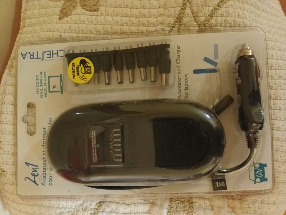 Автомобилно зарядно за лаптоп с 9 букси 12V ново