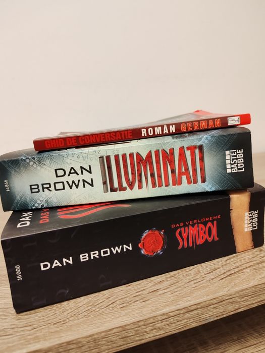Set 3 cărți limba germană, ghid, Dan Brown Illuminatti Simbolul