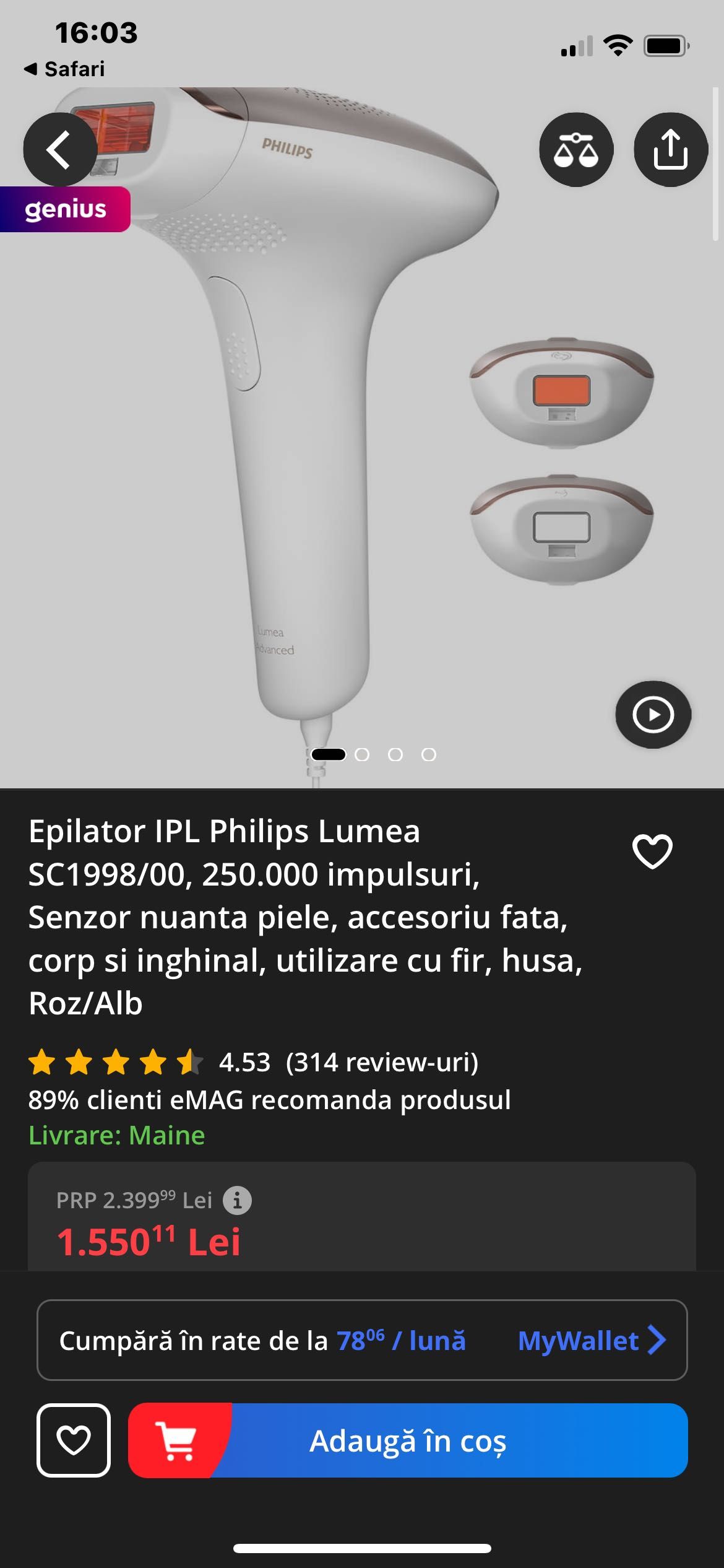 IPL Philips Lumea Advanced SC1998/00