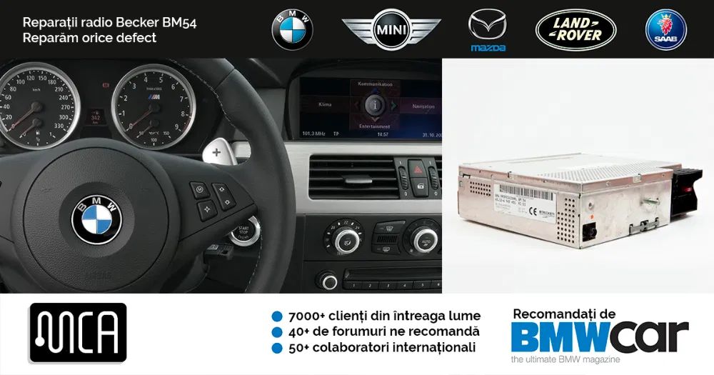 Reparatii modul radio BM54 BMW pentru E46, E38, E39, E53, E83, E85