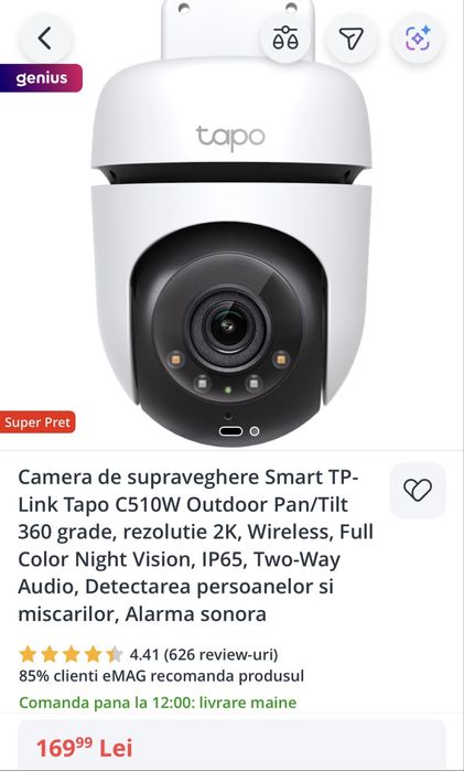 Camere supraveghere Tapo C510w