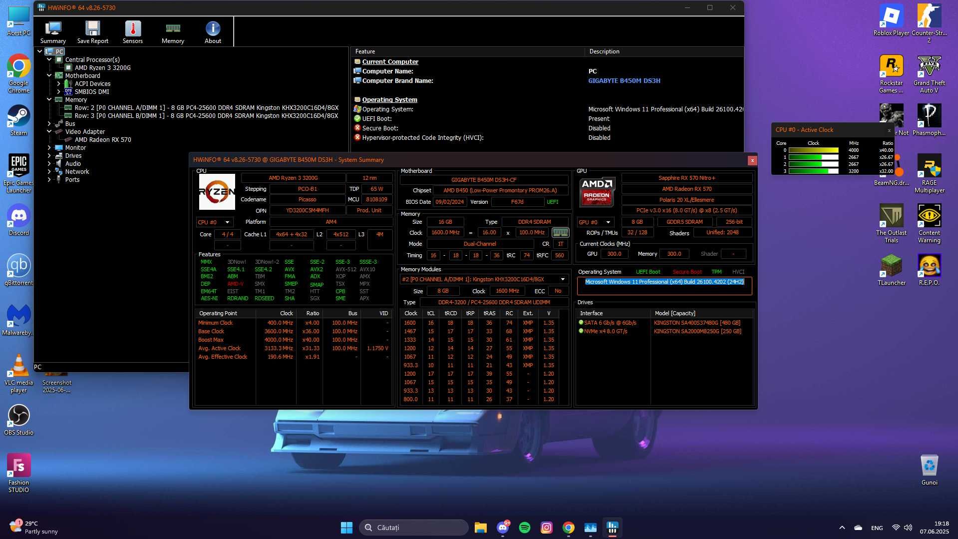 PC Desktop Gaming AMD | 16GB RAM | SSD 1TB+480GB | RX 570 8GB