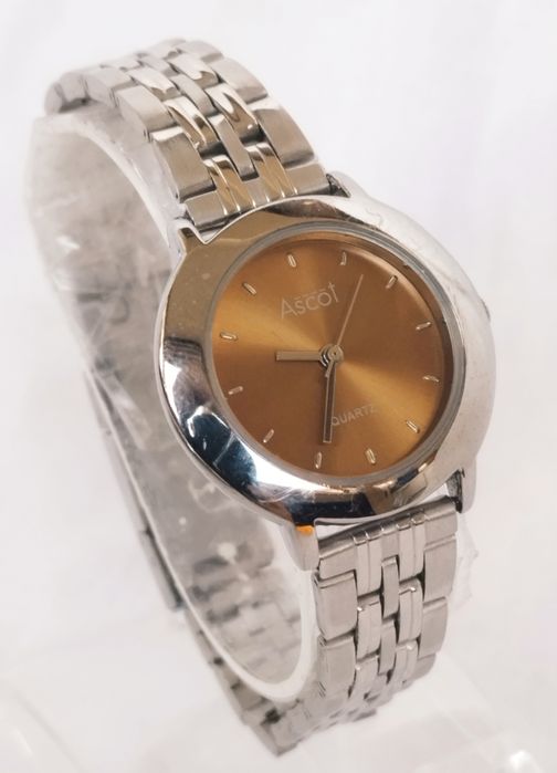 Ceas Ascot de damă cu quartz, carcasă si curea din oțel inoxidabil
