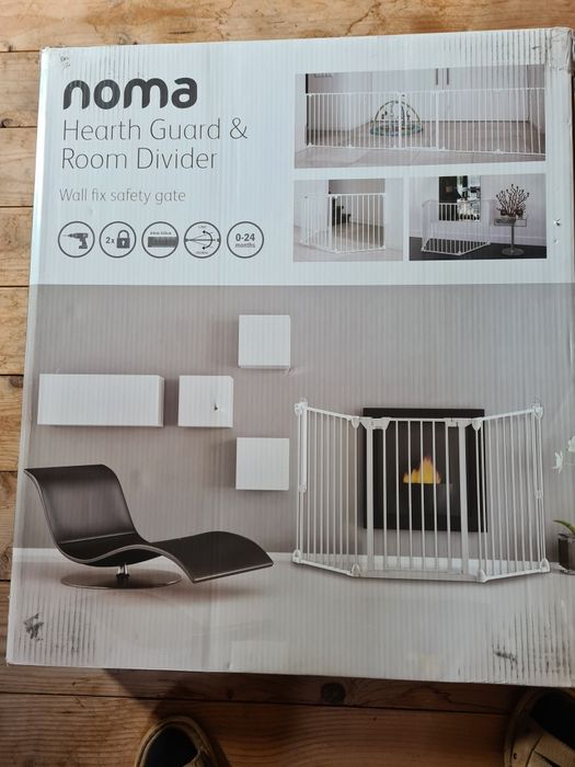 Tarc de siguranta modular cu 5 panouri metal alb Noma