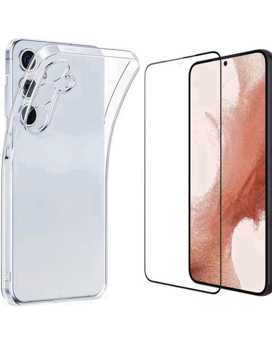 Husa Slim Clear si Folie Sticla - Samsung S24 FE S25 FE S25 EDGE
