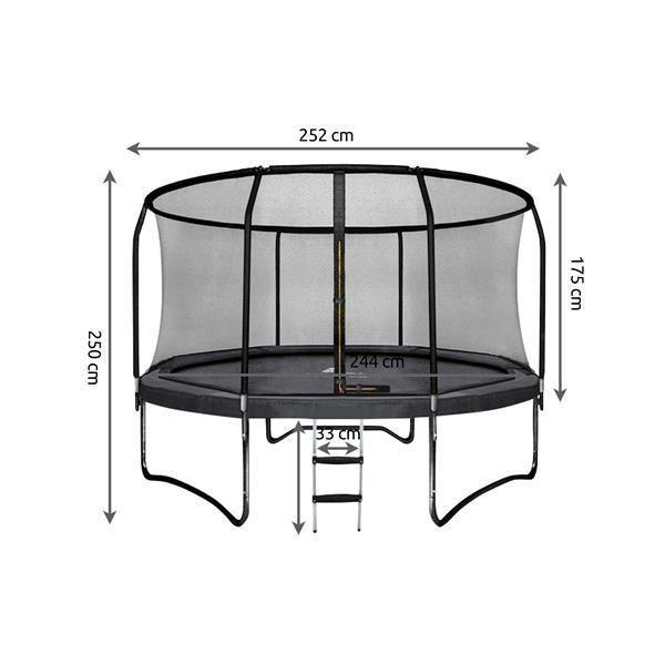 Trambulina de gradina 244cm cu plasa si scarita Malatec