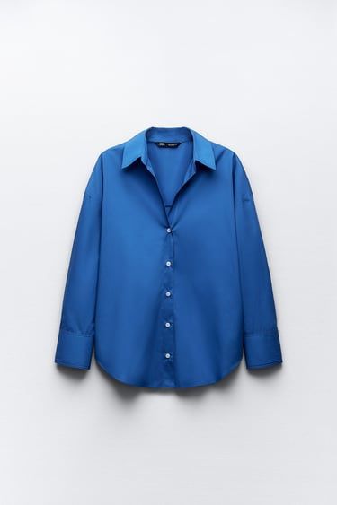 Bluză tip cămașă, nouă, bumbac, Zara, S (M)