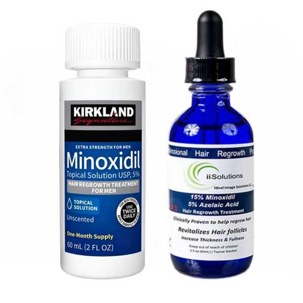 iiSolutions 15%, Minoxidil Kirkland 5%, 2 luni  (Pipeta inclusa)