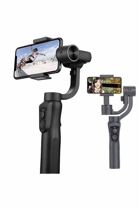 Стабилизатор за телефон, Gimbal Stabilizer, 3-осов, Черен