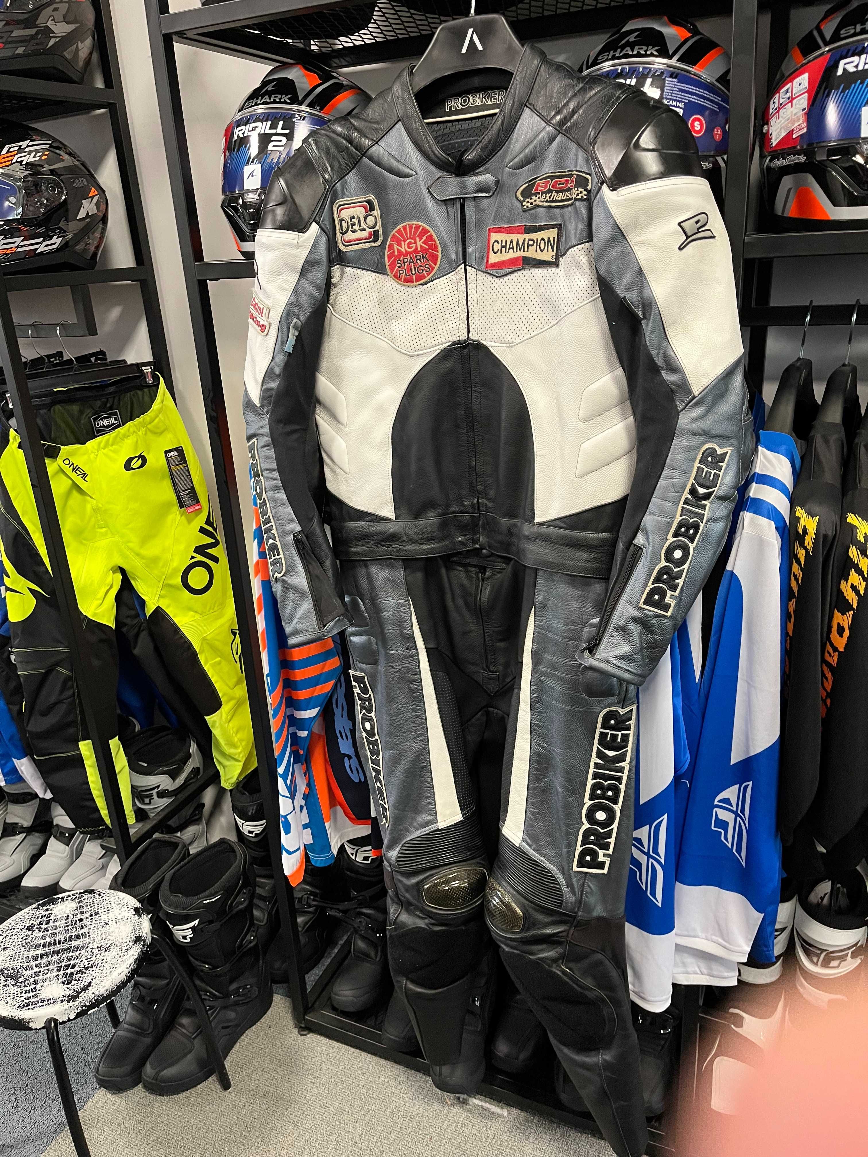 Kожен мото екип PROBIKER PRX-,2 части,54,всички протектори,гърбица