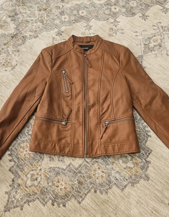 Geacă imitatie piele maro