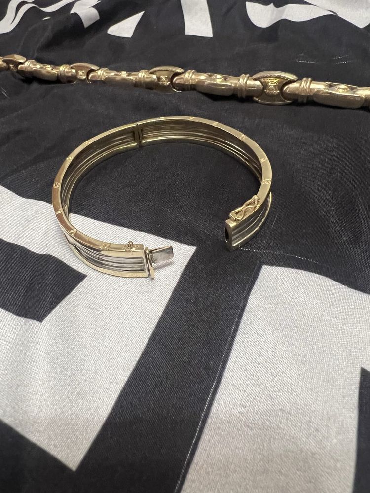 Aur de 14k lant versace si bratara bulgari catusa