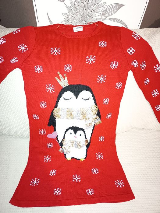 Детска коледна рокля 140-146 см