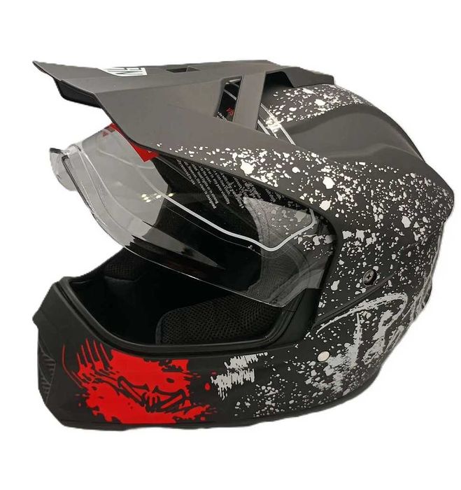 Каска Крос Мотор/Скутер/Бъги/Вело/АТВ с Визьор Два цвята